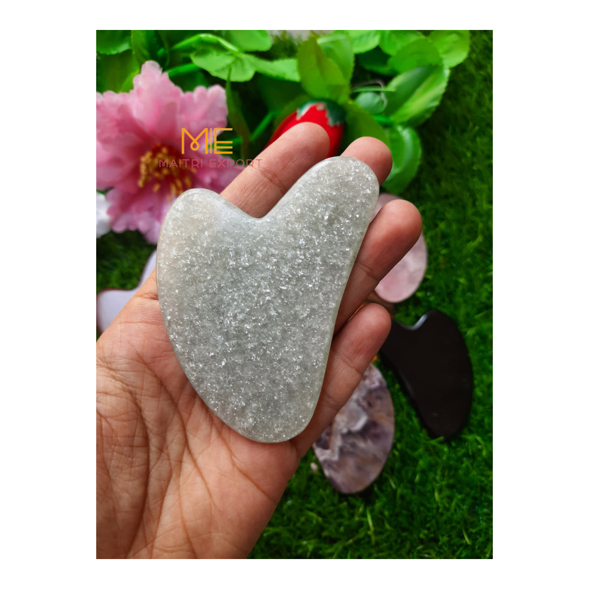 natural crystal stones guasha massager for facial massage-Green aventurine-Maitri Export | Crystals Store