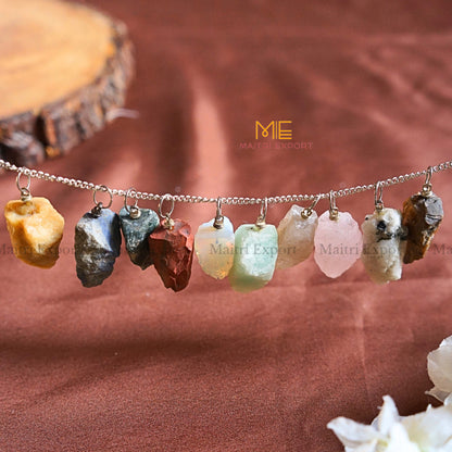 Natural crystal stone rough crescent pendant-Maitri Export | Crystals Store