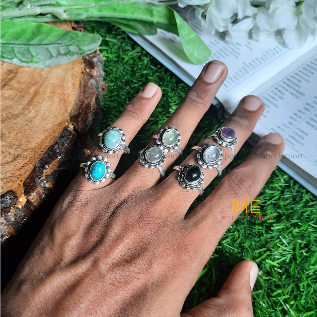 Natural Healing Crystal Gem Quality Stone Adjustable Rings-Maitri Export | Crystals Store