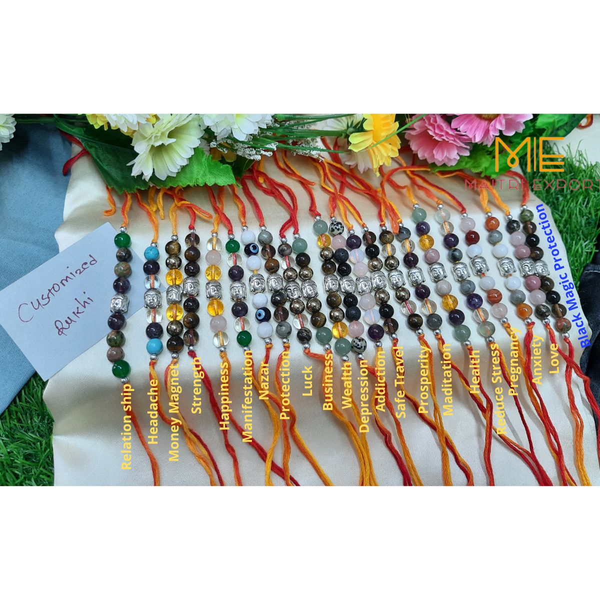 Natural crystal stone purposed rakhi-Maitri Export | Crystals Store