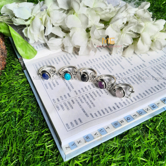 Natural Healing Crystal Gem Quality Stone Adjustable Rings-Maitri Export | Crystals Store