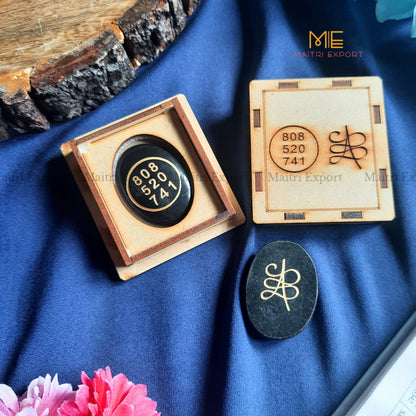 Money Magnet Zibu Symbol Coin-Black agate-Maitri Export | Crystals Store