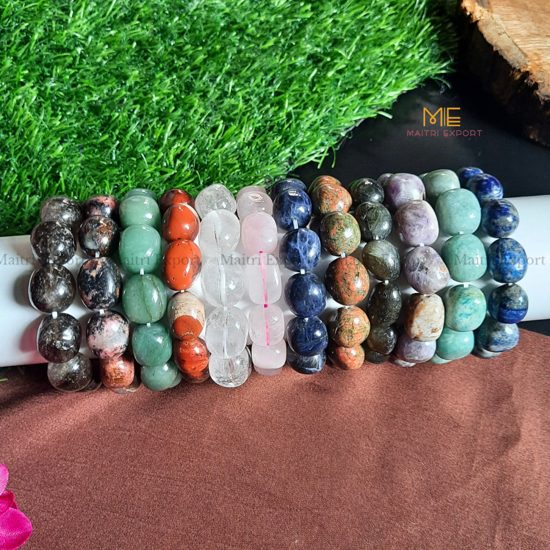 Tumbled crystal beads bracelets-Maitri Export | Crystals Store