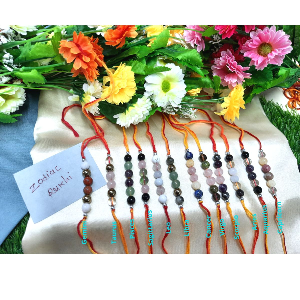 Natural crystal stone based zodiac sign rakhi-Maitri Export | Crystals Store