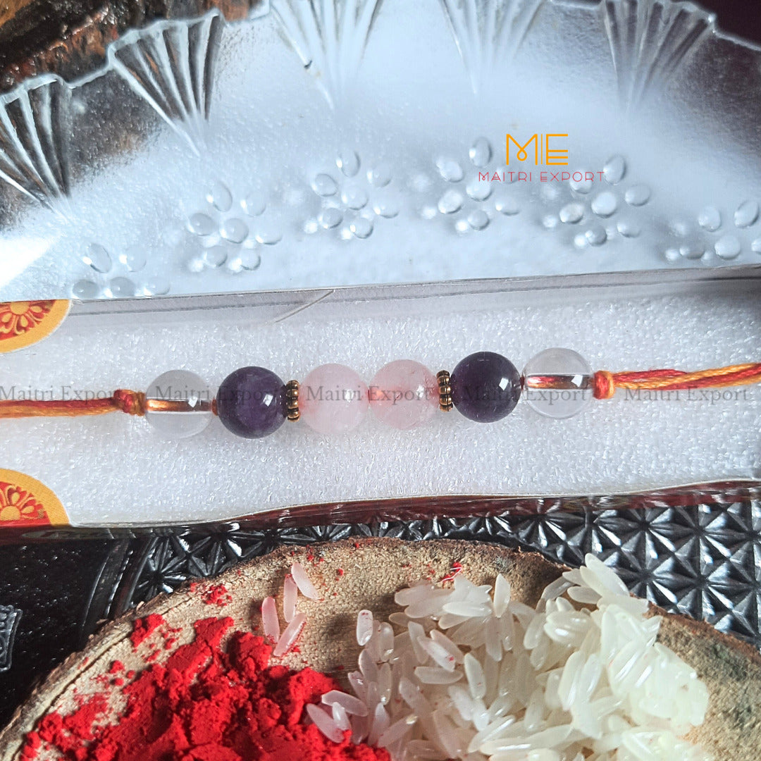 Natural crystal stone purposed rakhi-focus and peace-simple-Maitri Export | Crystals Store