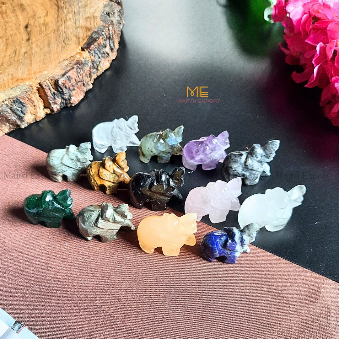 1 inch mini elephant crystal figurine-Maitri Export | Crystals Store