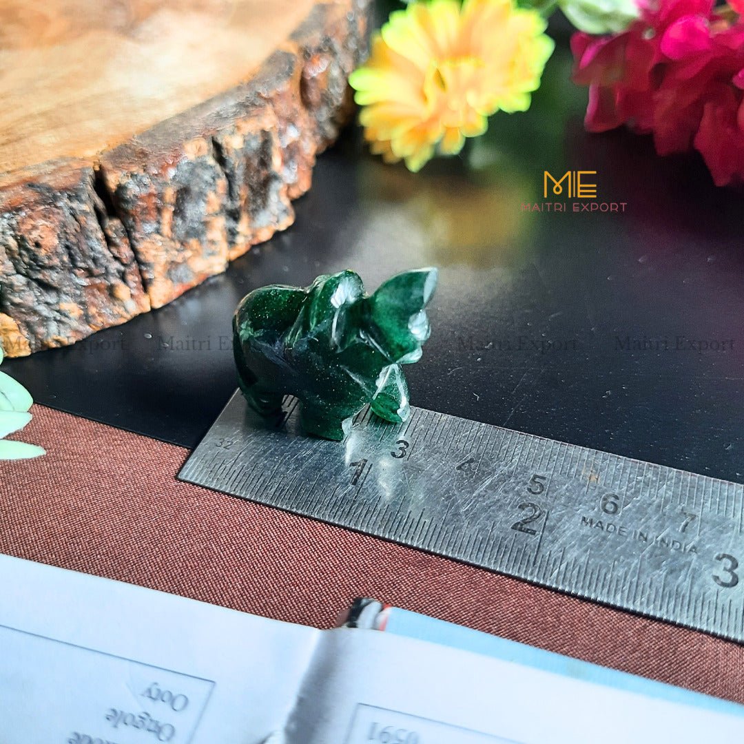 1 inch mini elephant crystal figurine-Green Jade-Maitri Export | Crystals Store