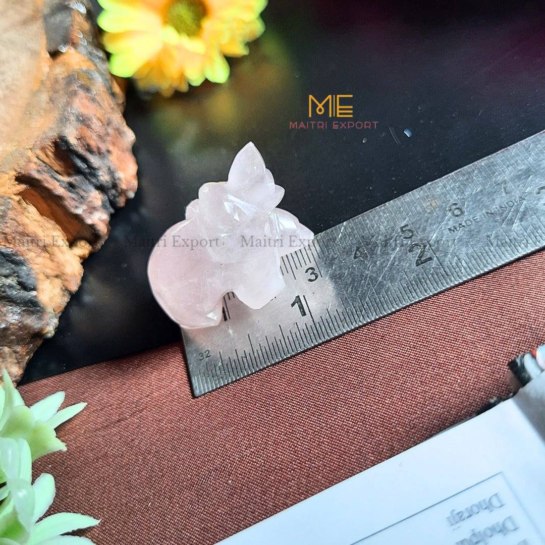 1 inch mini elephant crystal figurine-Rose Quartz-Maitri Export | Crystals Store