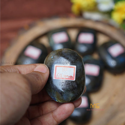 Natural Labradorite crystal palmstone for meditation and healing.-10-Maitri Export | Crystals Store