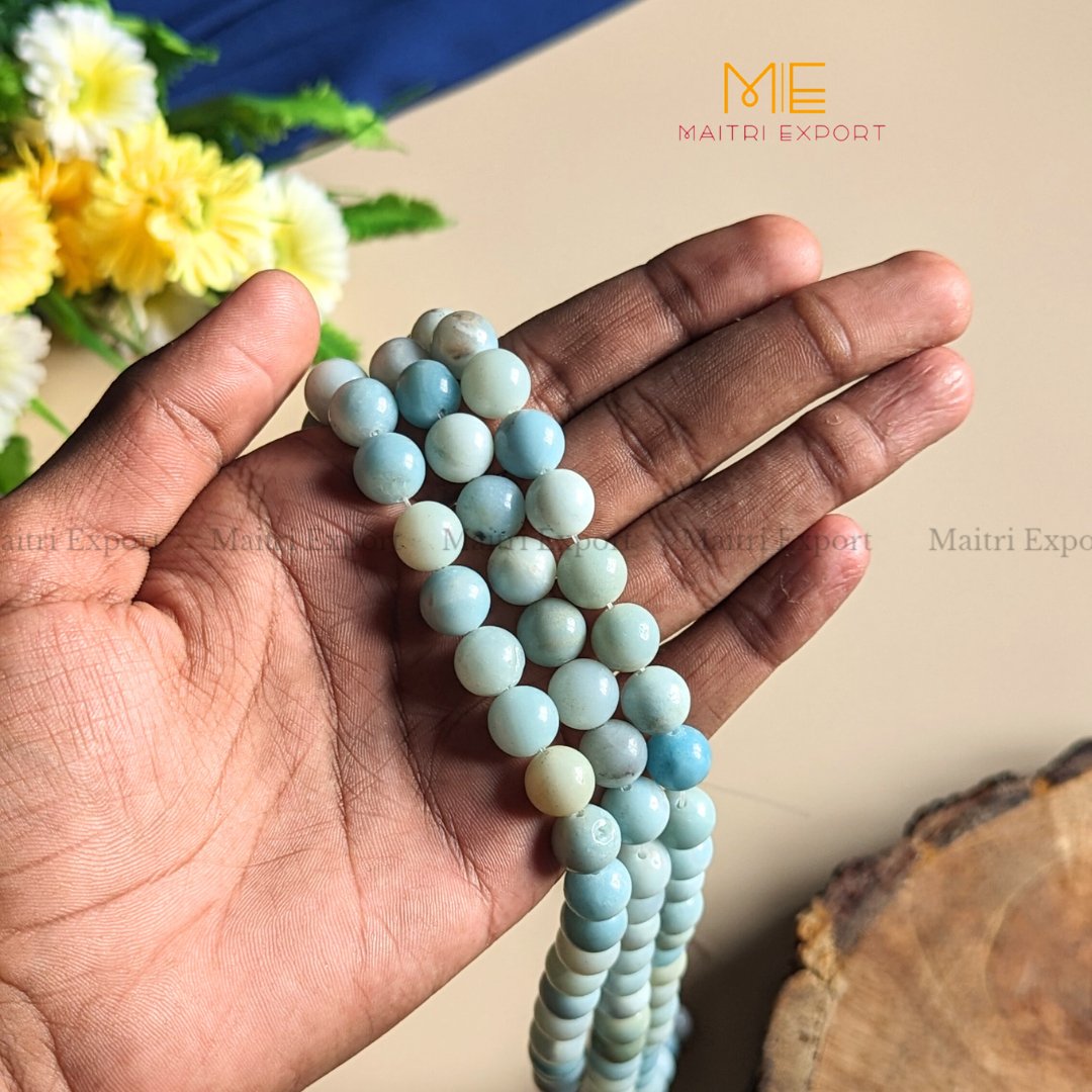 10mm round loose crystal beads strand / string-Amazonite-Maitri Export | Crystals Store