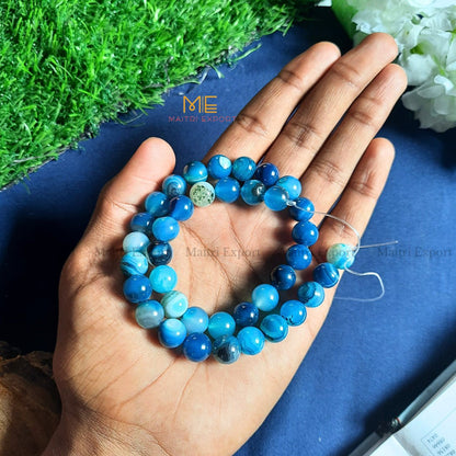 10mm round loose crystal beads strand / string-Blue onyx-Maitri Export | Crystals Store