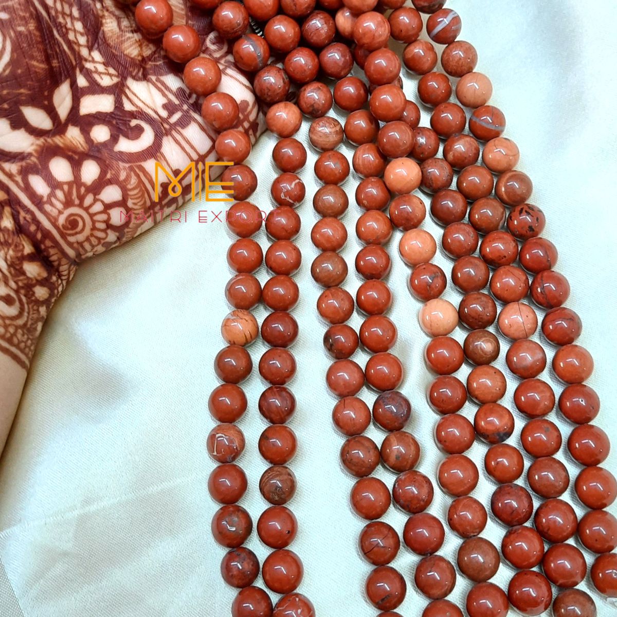 10mm round loose crystal beads strand / string-Red Jasper-Maitri Export | Crystals Store