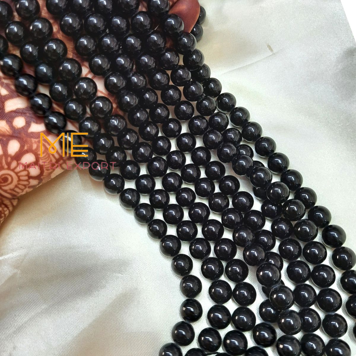 10mm round loose crystal beads strand / string-Black tourmaline-Maitri Export | Crystals Store
