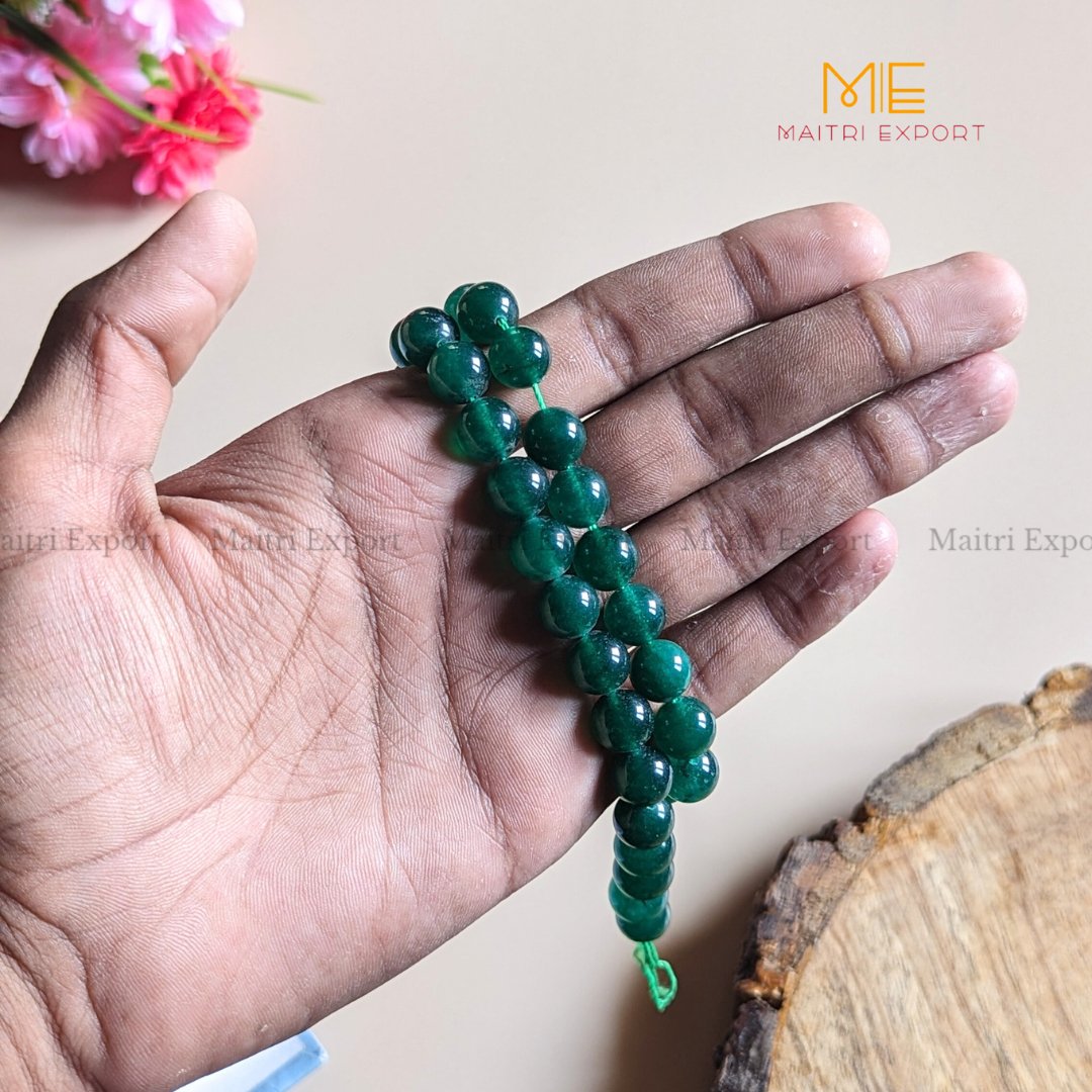 10mm round loose crystal beads strand / string-Green Jade-Maitri Export | Crystals Store