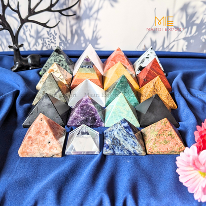 Natural Healing Crystal Pyramids ( Approx 2 inches )-Maitri Export | Crystals Store