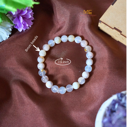 Flower Agate 8mm Natural Crystal Healing Bracelet-Maitri Export | Crystals Store