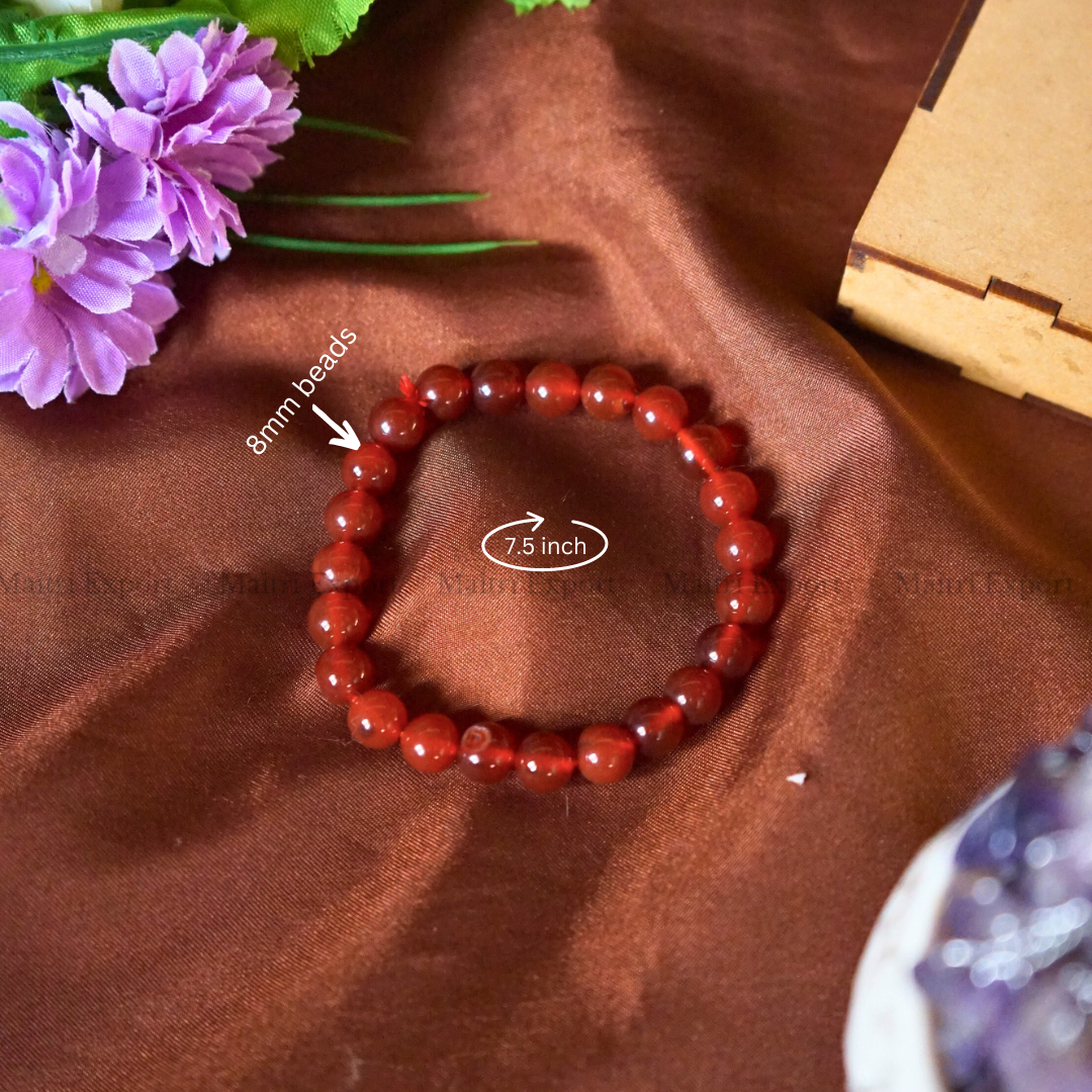 Red Onyx Natural Crystal Healing Bracelet-Maitri Export | Crystals Store