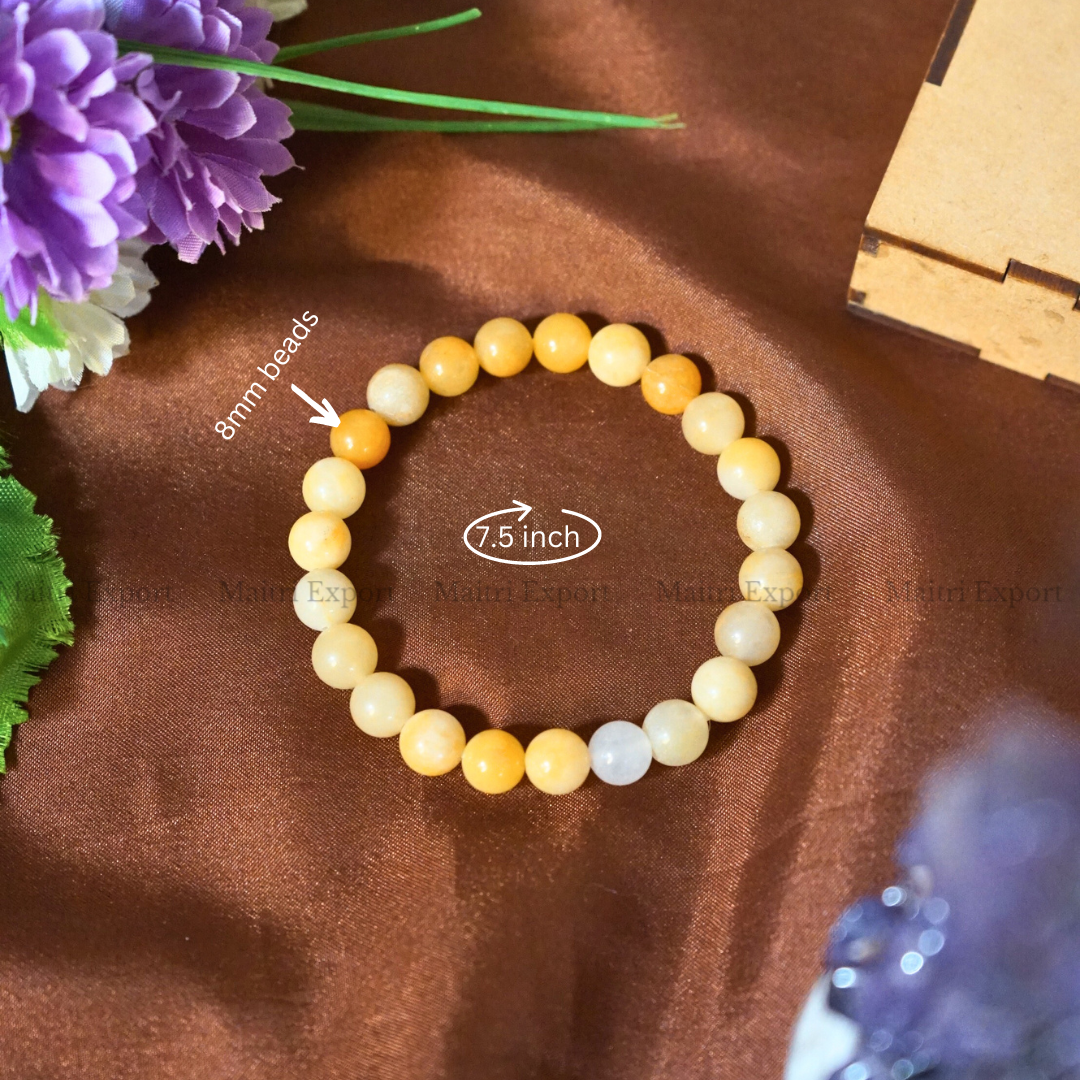 Yellow Aventurine 8mm Natural Crystal Healing Bracelet-Maitri Export | Crystals Store