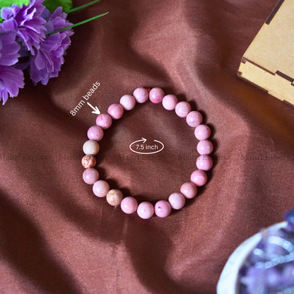 Rhodochrosite Natural Crystal Healing Bracelet-Maitri Export | Crystals Store