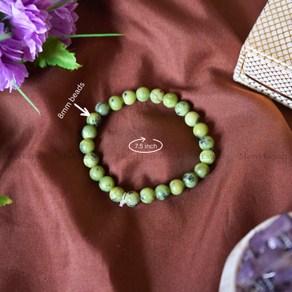 Nephrite Jade 8mm Natural Crystal Healing Bracelet-Maitri Export | Crystals Store