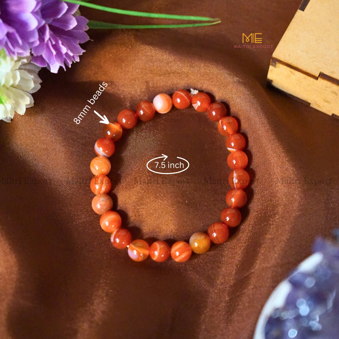 Carnelian Natural Crystal Healing Bracelet-Maitri Export | Crystals Store