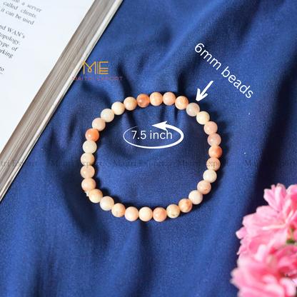 Peach Moonstone Natural Crystal Healing Bracelet-Maitri Export | Crystals Store