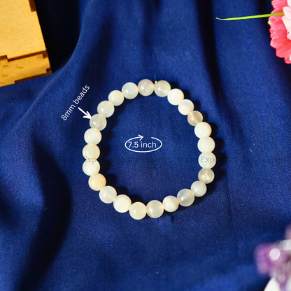 White Moonstone 8mm Natural Crystal Healing Bracelet-Maitri Export | Crystals Store