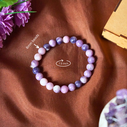 Lepidolite 8mm Natural Crystal Healing Bracelet-Maitri Export | Crystals Store