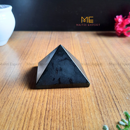 Natural Healing Crystal Pyramids ( Approx 2 inches )-Black Tourmaline ( App 140-170 gms )-Maitri Export | Crystals Store