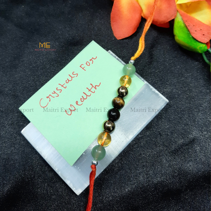 Natural crystal stone purposed rakhi-Wealth-simple-Maitri Export | Crystals Store