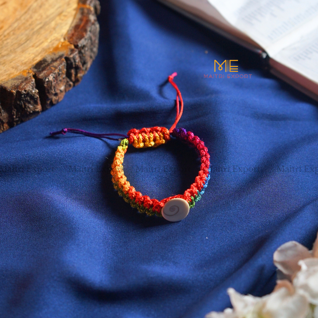 Natural gomtichakra knot beaded bracelet-Multicolor-1-Maitri Export | Crystals Store