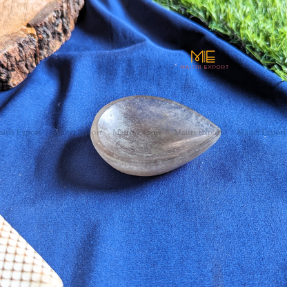 Natural Healing Crystal Stone 1 Face Leaf Shape Diya / Deepak-Smokey Quartz-Maitri Export | Crystals Store