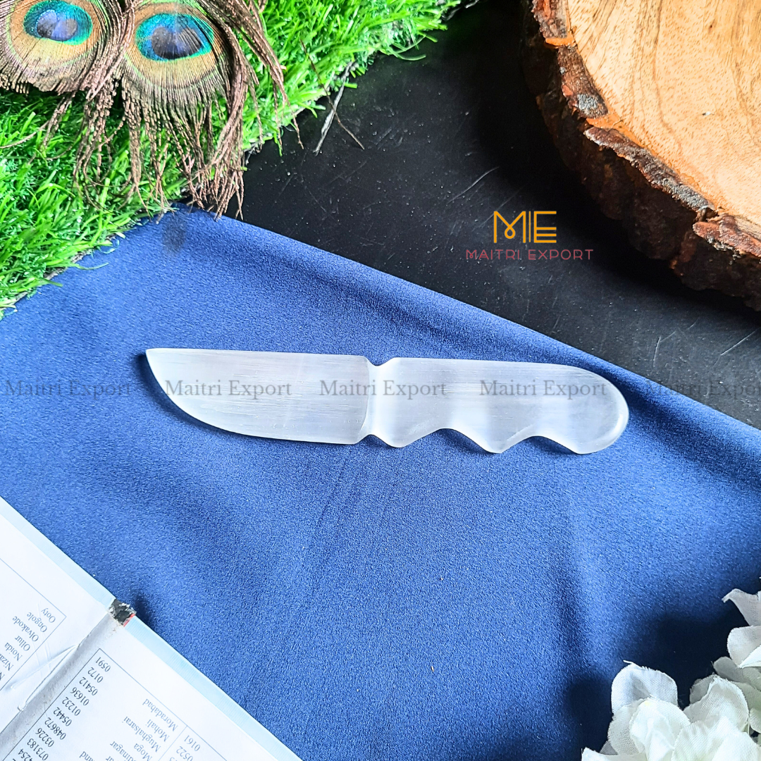 Natural crystal stone Selenite hand carved knife-Maitri Export | Crystals Store