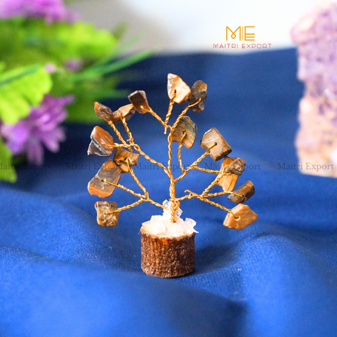 Mini tree ( 15 beads )-Tiger Eye-Maitri Export | Crystals Store