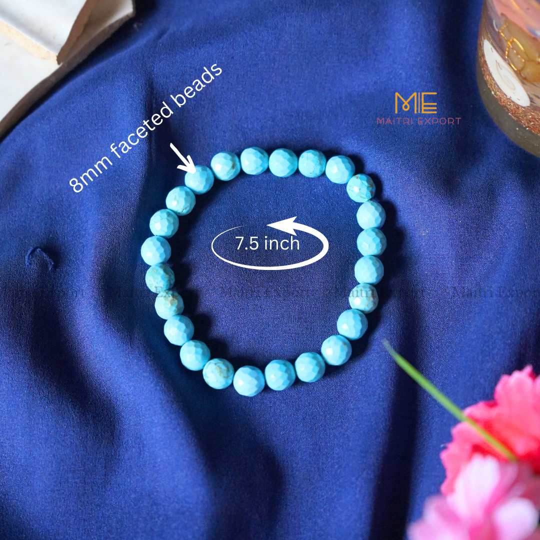 8mm faceted round beads stretchable bracelet.-Maitri Export | Crystals Store
