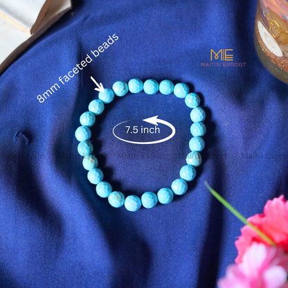 8mm faceted round beads stretchable bracelet.-Maitri Export | Crystals Store