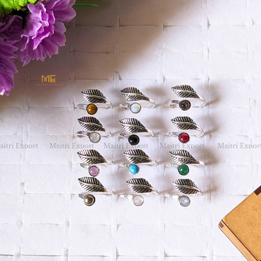 Natural Healing Crystal Gem Quality Stone Adjustable Rings-Maitri Export | Crystals Store