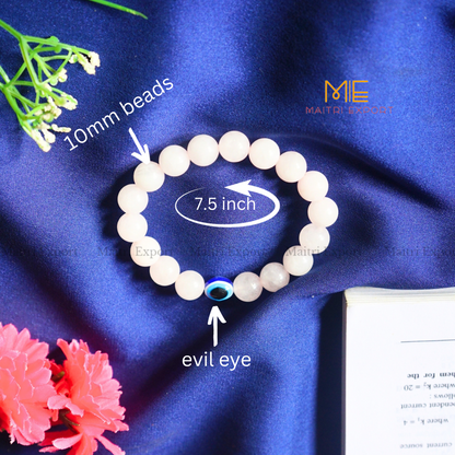 10mm Round beads Healing Crystals with Evil Eye Bracelet-Maitri Export | Crystals Store