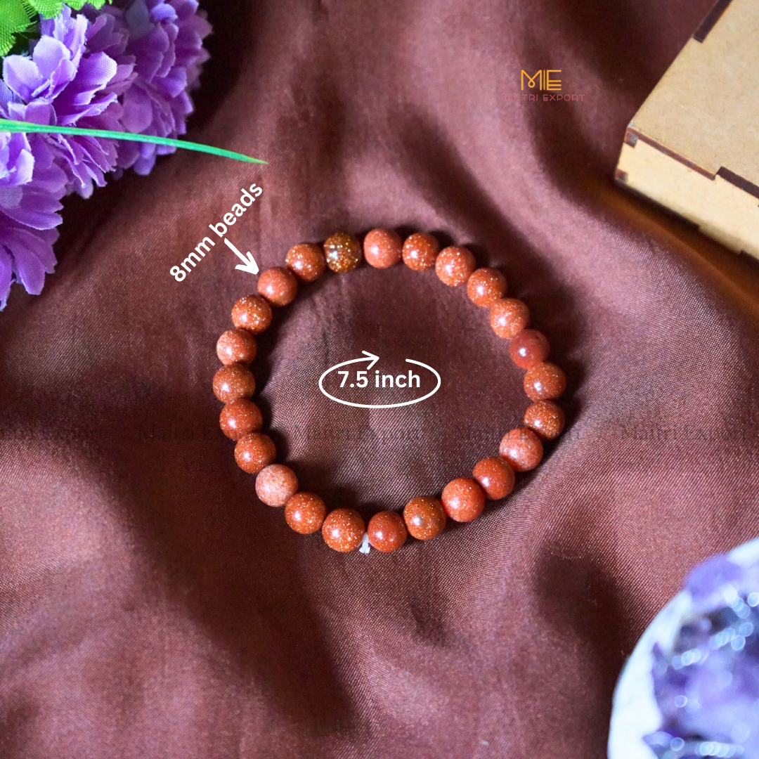 Red Goldstone Natural Crystal Healing Bracelet-Maitri Export | Crystals Store