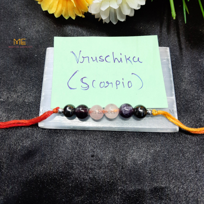 Natural crystal stone based zodiac sign rakhi-Scorpio-simple-Maitri Export | Crystals Store