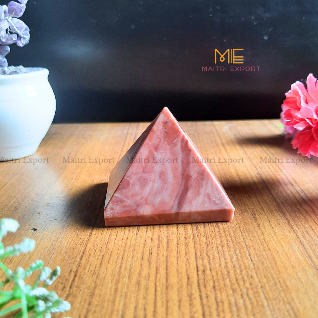 Natural Healing Crystal Pyramids ( Approx 2 inches )-Cherry Quartz ( App 170-190 gms )-Maitri Export | Crystals Store