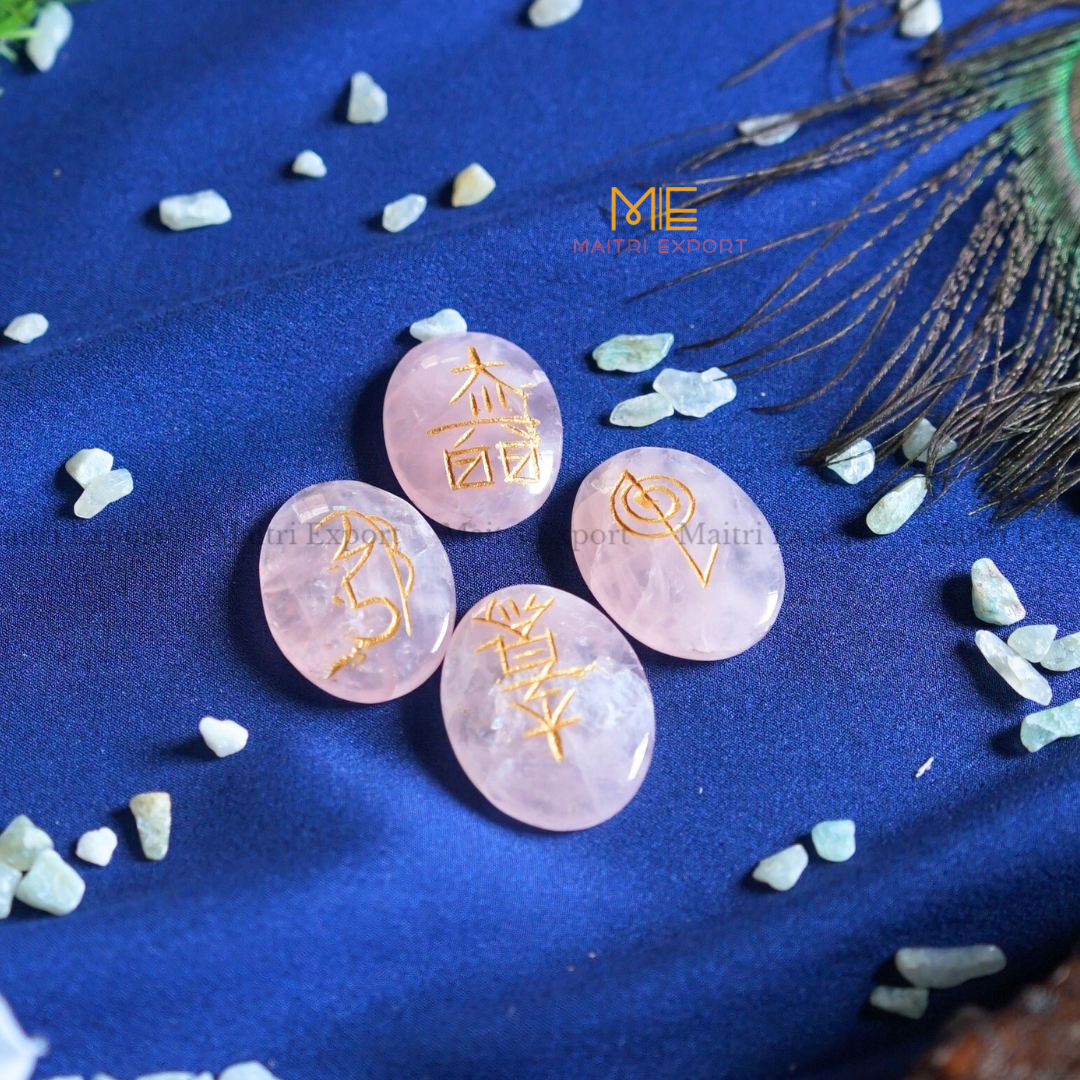 Natural crystal stone Reiki Symbol Usui Oval Set-Maitri Export | Crystals Store