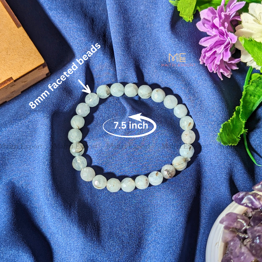 8mm faceted round beads stretchable bracelet.-Maitri Export | Crystals Store