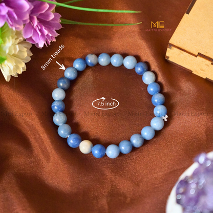 Blue Aventurine 8mm Natural Crystal Healing Bracelet-Maitri Export | Crystals Store