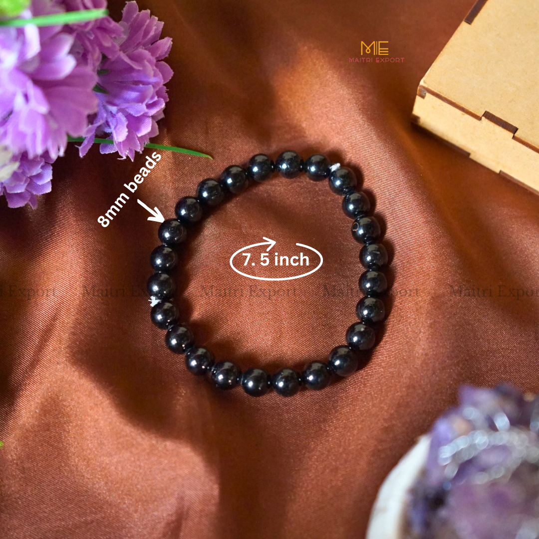 Black Tourmaline Natural Crystal Healing Bracelet-Maitri Export | Crystals Store