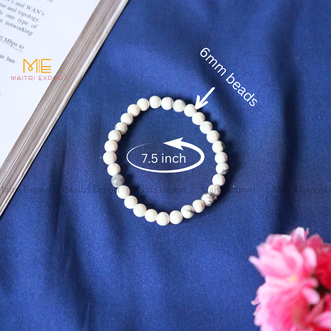 Howlite Natural Crystal Healing Bracelet-Maitri Export | Crystals Store