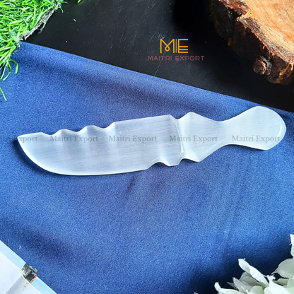 Natural crystal stone Selenite hand carved knife-Maitri Export | Crystals Store