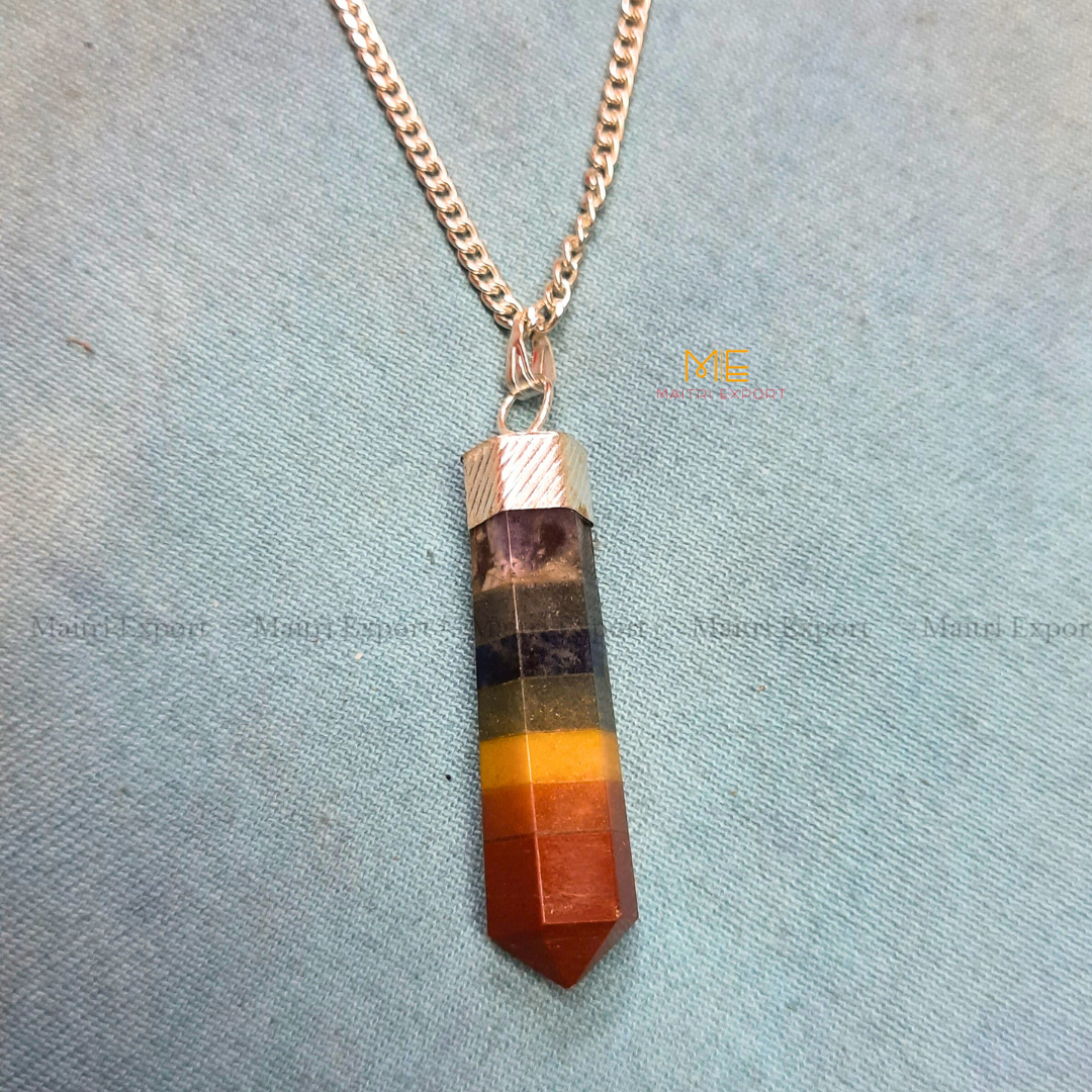 Natural crystal Single Point Pencil Pendant-Maitri Export | Crystals Store