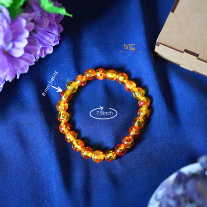 Amber ( Resin ) 8mm Crystal Healing Bracelet-Maitri Export | Crystals Store