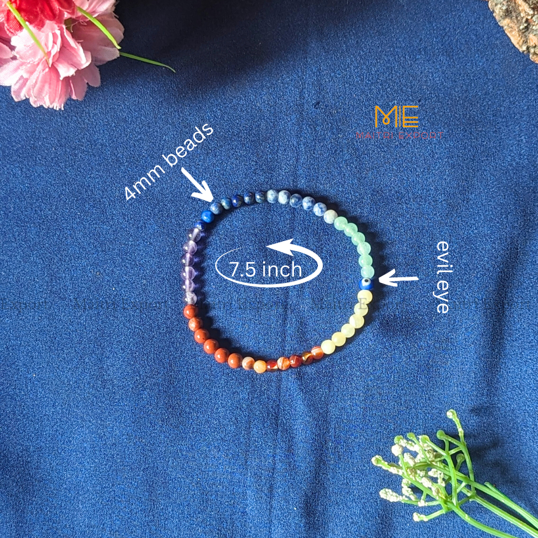 7 chakra bracelet with evil eye-Maitri Export | Crystals Store